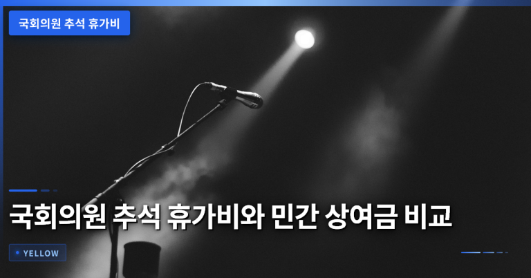 국회의원 추석 휴가비와 민간 상여금 현실 비교 분석