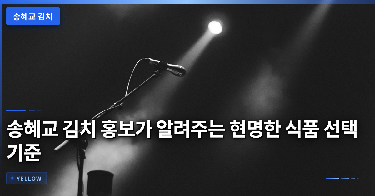 송혜교 김치 홍보가 알려주는 현명한 식품 선택 기준