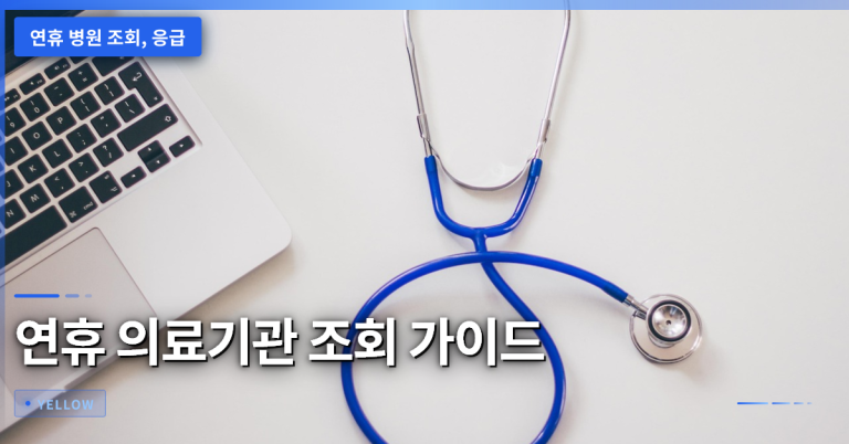 연휴에 문 여는 병원·약국 찾는 방법, 응급의료포털 e‑gen 활용 가이드